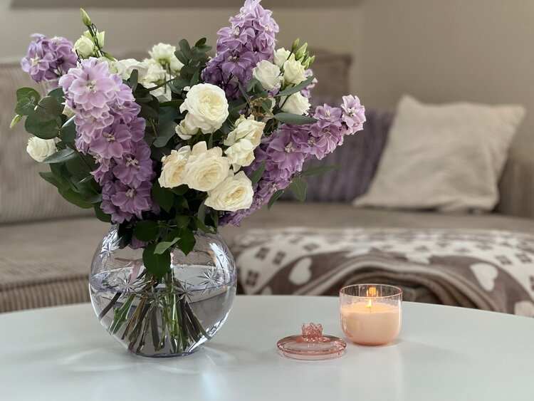 Skloglass Handgemaakt kristallen bolvaas 180mm  met handgeslepen motiev STER