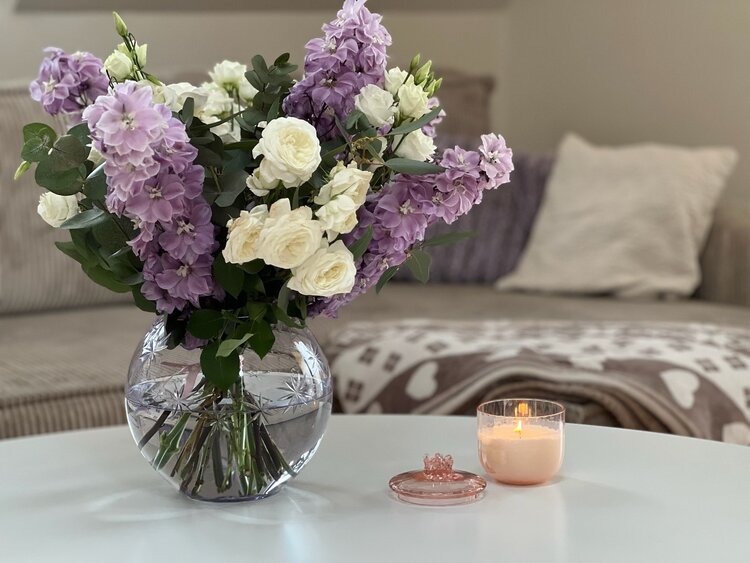 Skloglass Handgemaakt kristallen bolvaas 150mm  met handgeslepen motiev STER