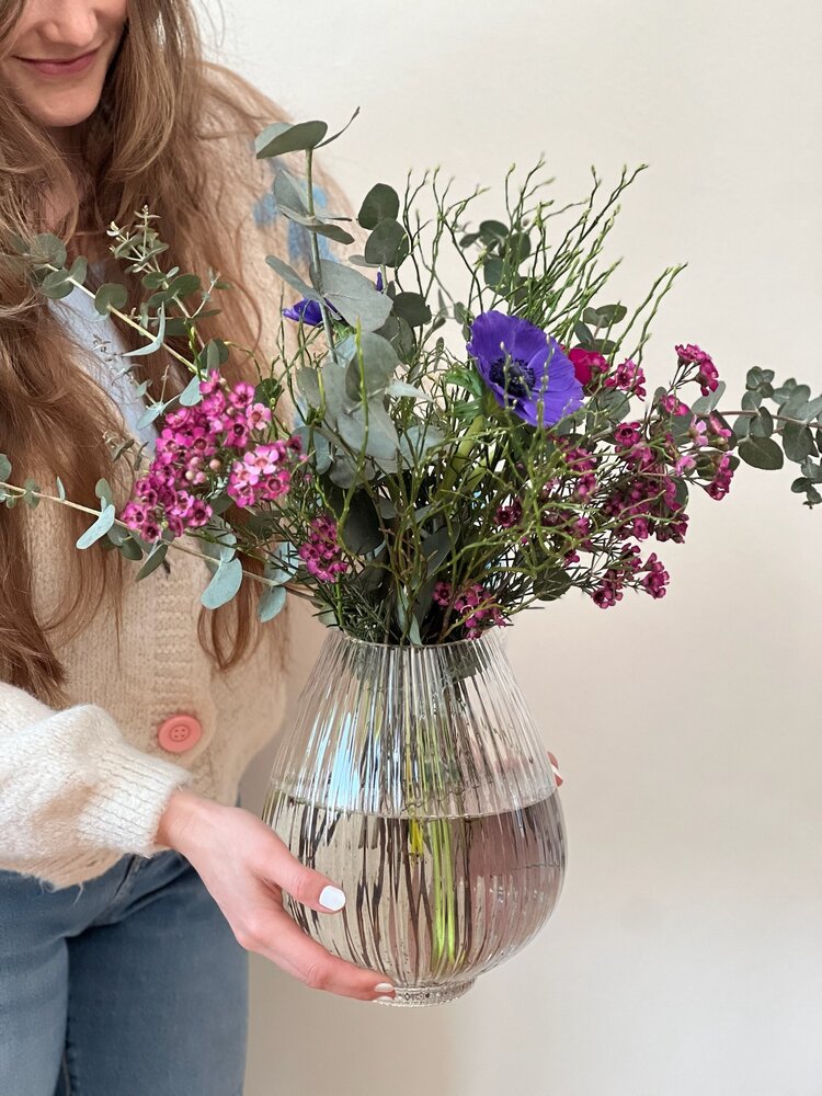 Skloglass Handgemaakt kristallen Sakura vaas - Kristal