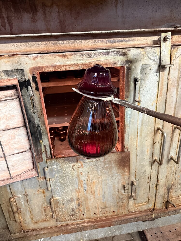 Skloglass Handgemaakt kristallen Sakura vaas - Smoke