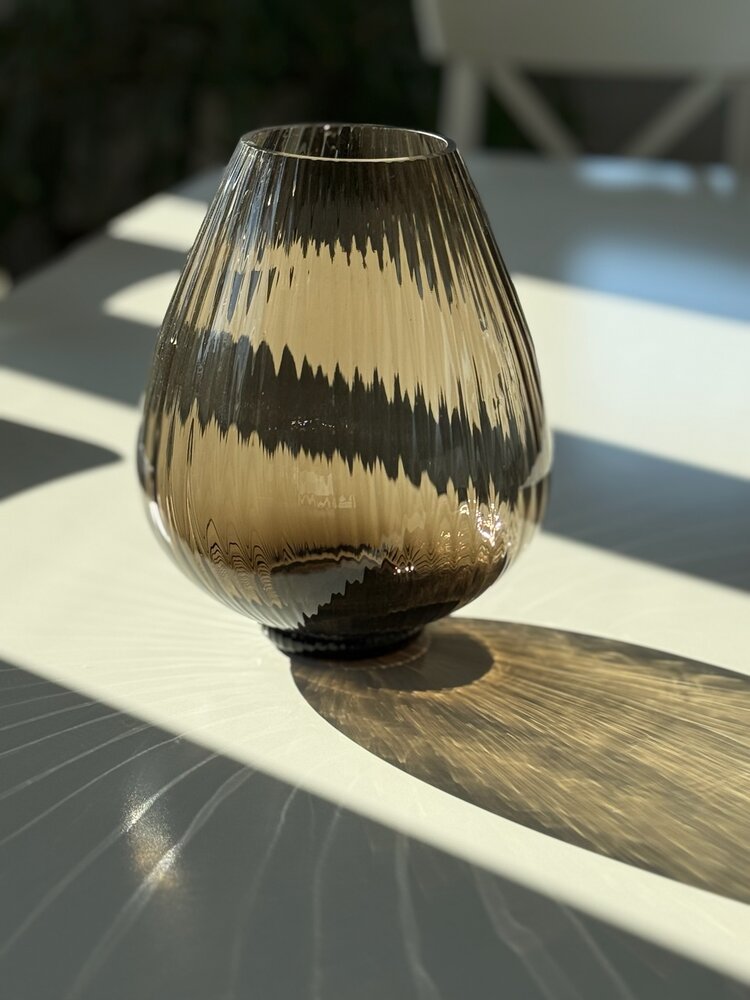 Skloglass Handgemaakt kristallen Sakura vaas - Smoke