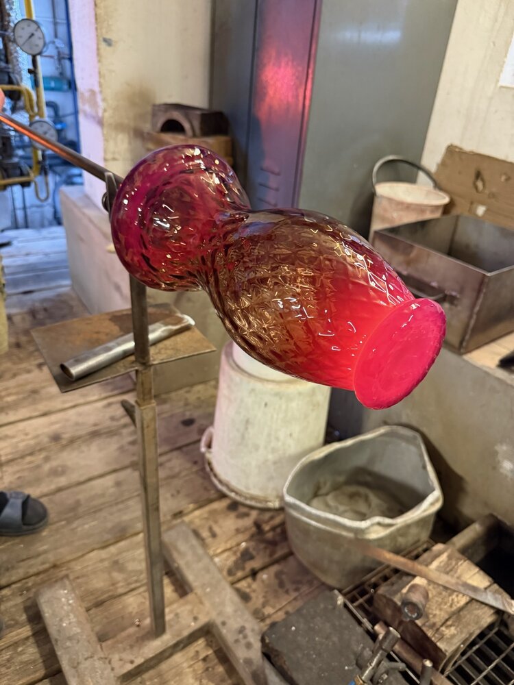 Skloglass Handgemaakt kristallen Zinnia vaas 250mm - Smoke