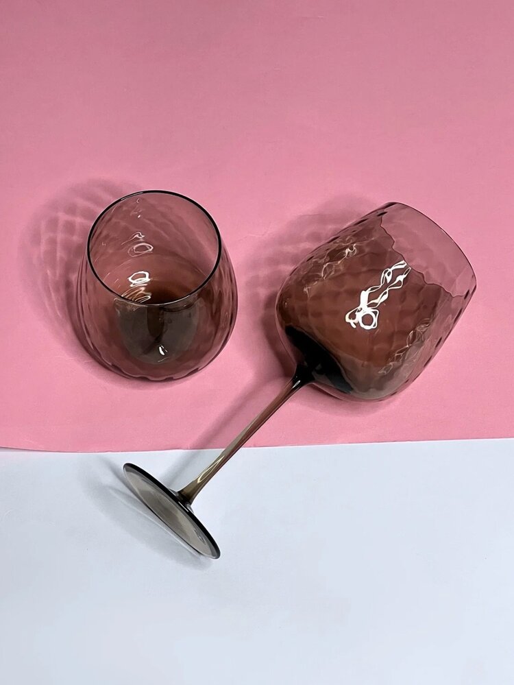 Skloglass Zinnia handgemaakte wijnglazen - smoke