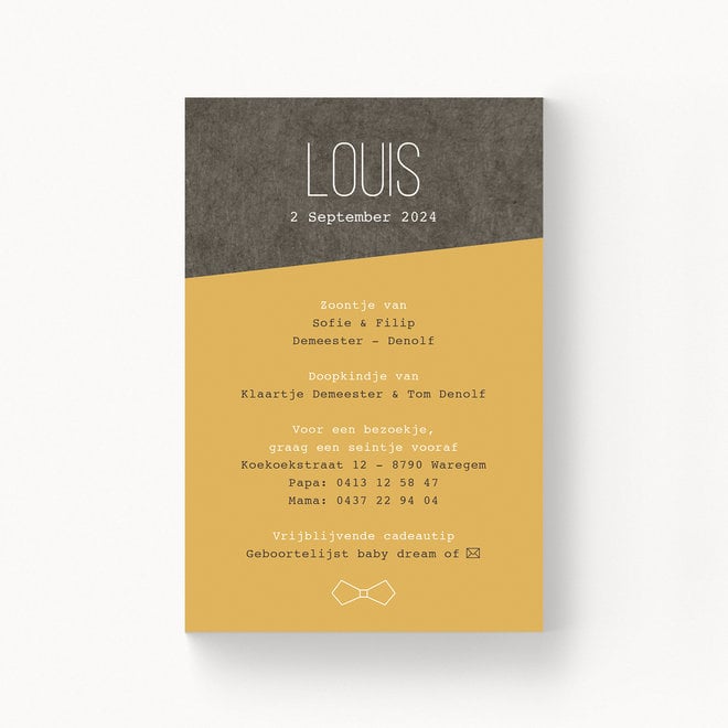 Geboortekaartje Louis - zonder folie