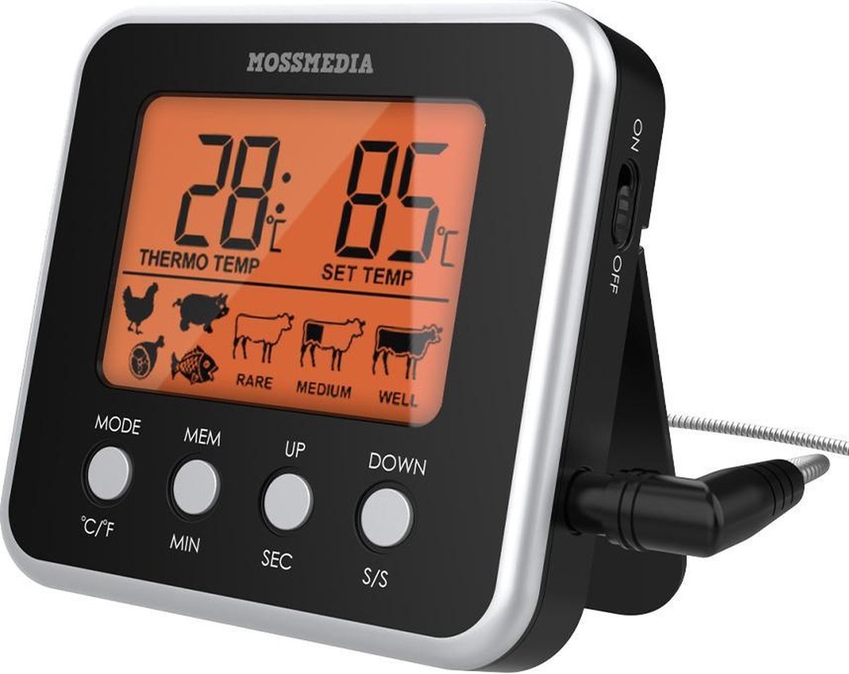 Terug kijken controleren weerstand bieden Mossmedia Pro Keuken Thermometer - BBQ Thermometer - Vlees Thermometer -  Braad Thermometer - Thermometer Koken - Mossmedia