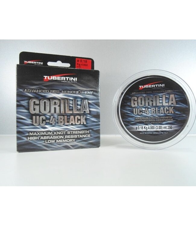 Tubertini Gorilla UC-4 Black 150m – Vielseitige Polyamid 11 Monofile mit hoher Knotenfestigkeit, Tragkraft und Abriebfestigkeit
