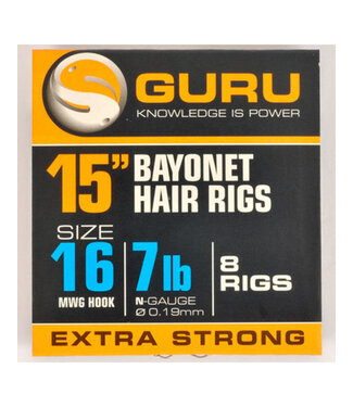 Guru 15" Bayonet Hair Rigs Extra Strong (8 rigs)