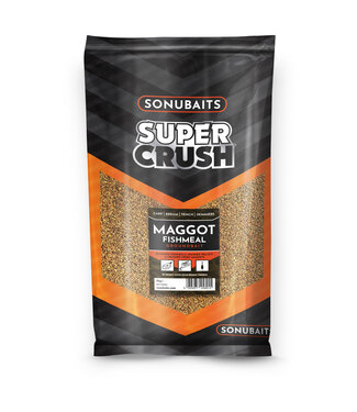 Sonubaits Super Crush Maggot Fishmeal Groundbait – Amorce Farine de Poisson avec Asticots Séchés
