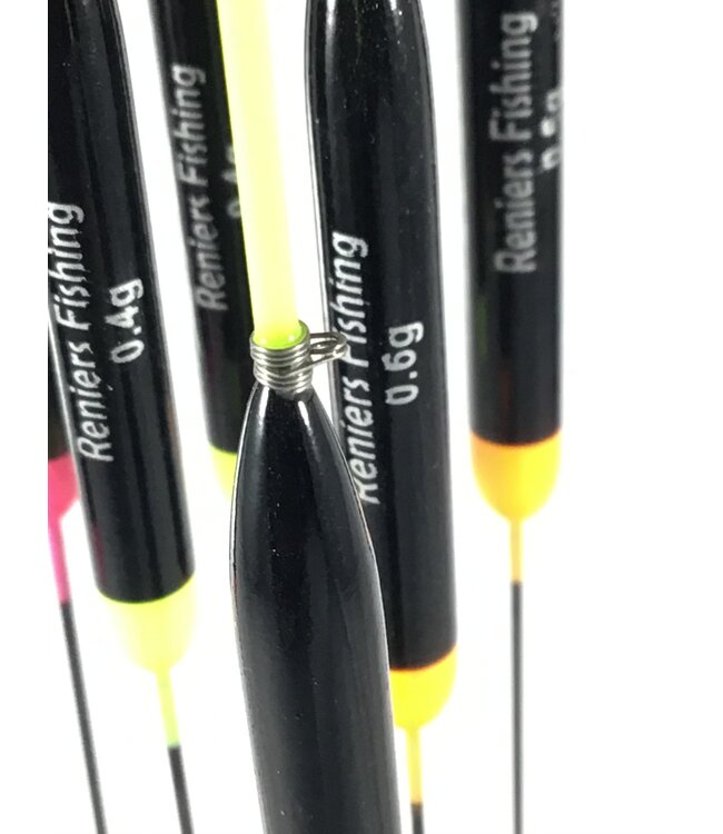 Reniers Fishing Dobber RF N19 – Handgemaakte Slanke Balsa Dobber met Springoog, 1.5 mm Holle Antenne en Lange Carbon Onderantenne voor Vijver