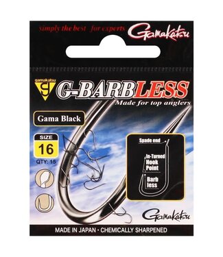 Gamakatsu G-Barbless Gama Black (15 pcs)