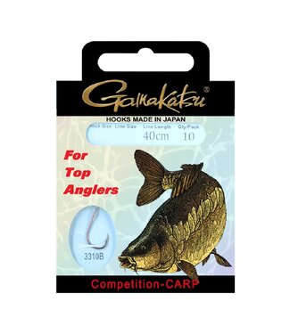 Gamakatsu Unterlinien Competition Carp Haken 3310B - 40cm (10 Stück)