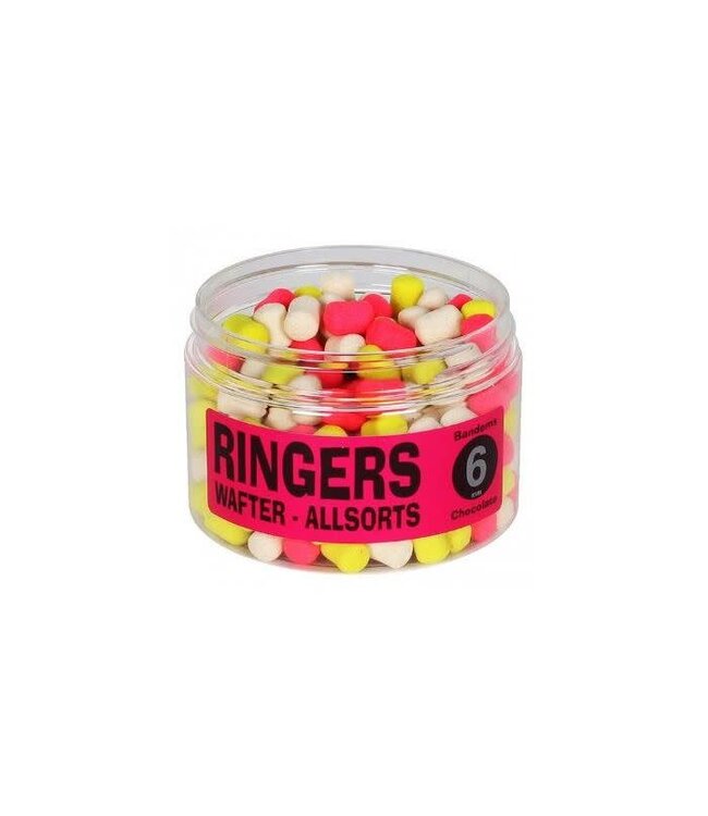 Ringers Wafters Allsorts Chocolate 6mm & 10mm – Semi-Drijvende Wafters voor Method Feeder