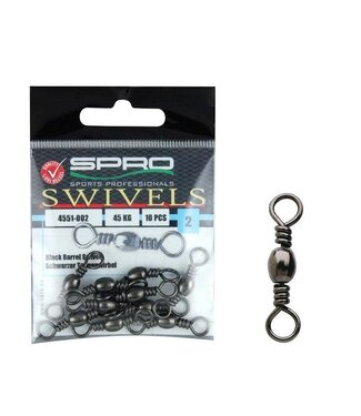 Spro Black Barrel Swivel (10 pcs)