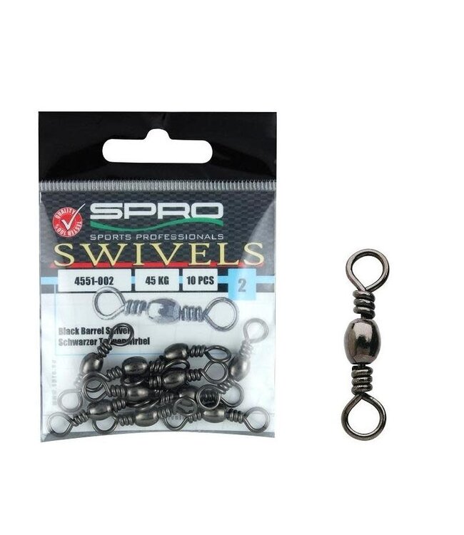 Spro Black Barrel Swivel (10 pcs)