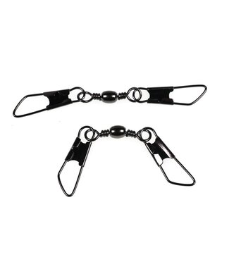Spro Black Double Safety-Snap Barrel Swivel (10 pcs)