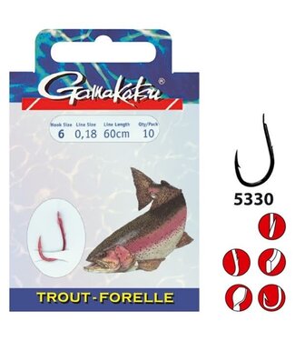 Gamakatsu Onderlijnen Forel 5330R 60cm (10 pcs)