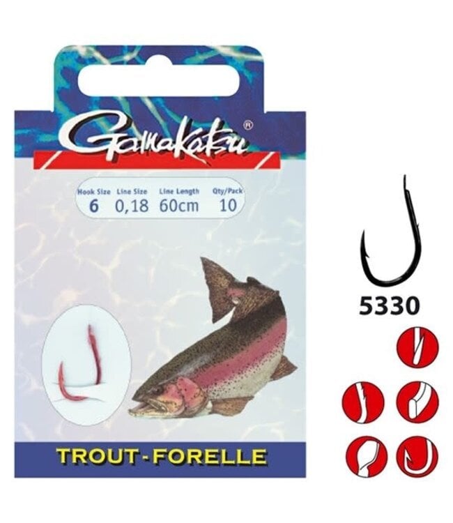 Gamakatsu Vorfächer Forel 5330R 60cm (10 pcs)