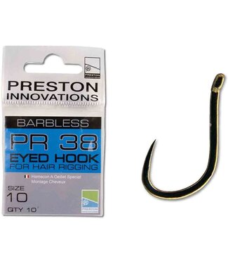 Preston PR 38 Eyed Hook Barbless (10 pcs)
