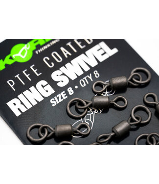 Korda PTFE Coated Ring Swivel (8 pcs) Size 8 QTY 8