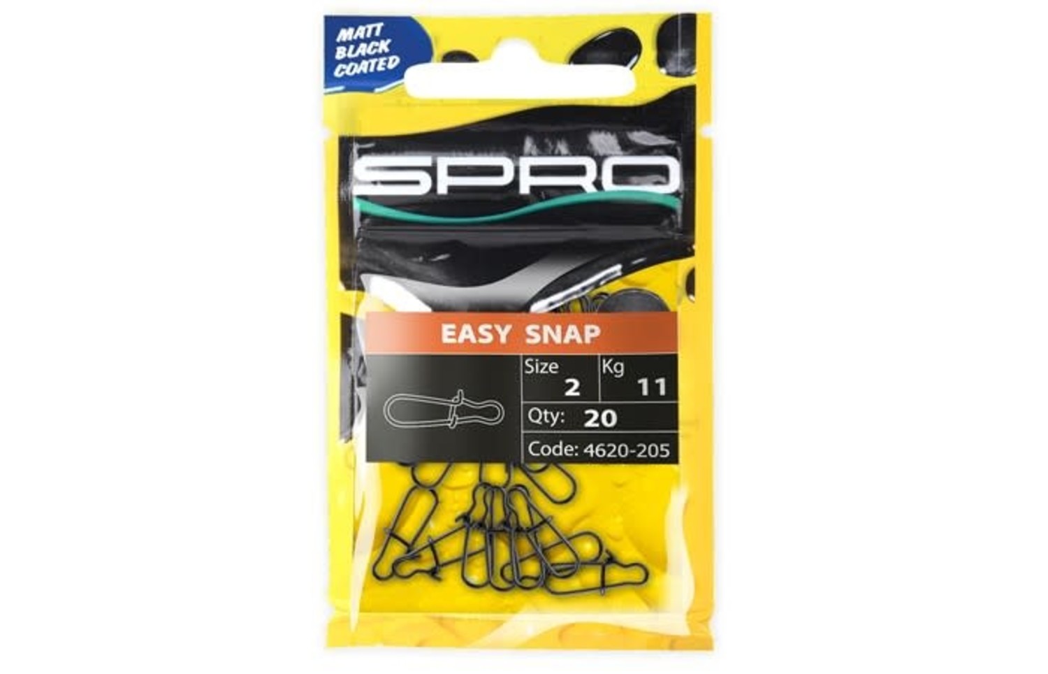 Spro Matte Black Easy Snap (20 pcs) Reniers Fishing