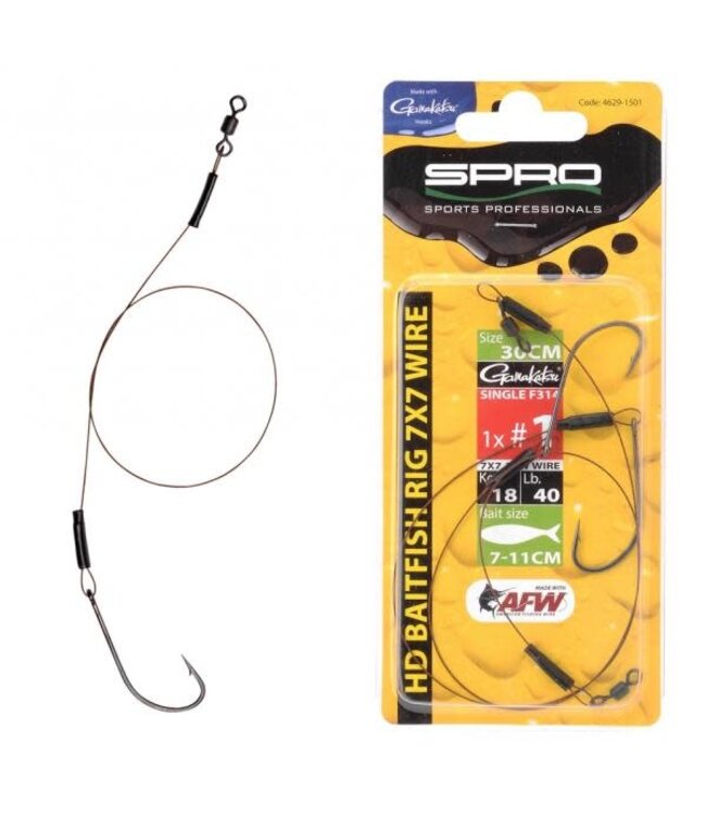 Spro Baitfish Rig 7x7 Wire 30 cm (Single Hook)