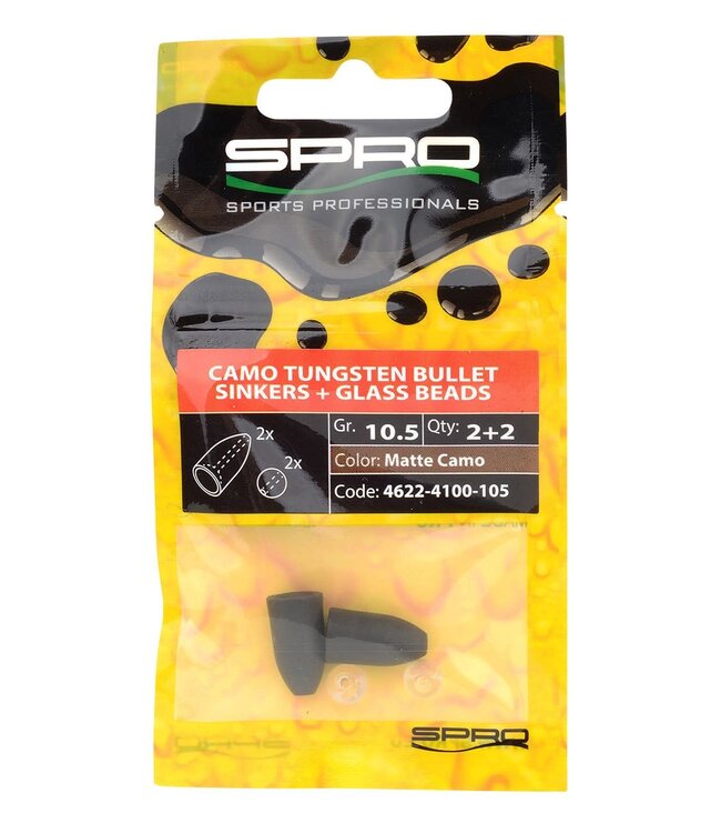 Spro Matt Camo Tungsten Bullet & Glass Beads (2+2 pcs)
