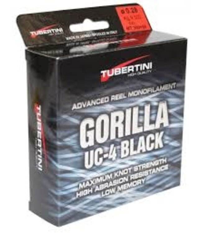 Tubertini Gorilla UC-4 Black 150m – Vielseitige Polyamid 11 Monofile mit hoher Knotenfestigkeit, Tragkraft und Abriebfestigkeit