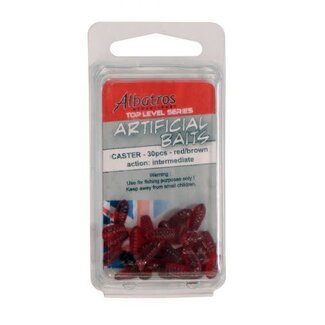 Albatros Artificial Baits Soft Casters Red/Brown (30 pcs)