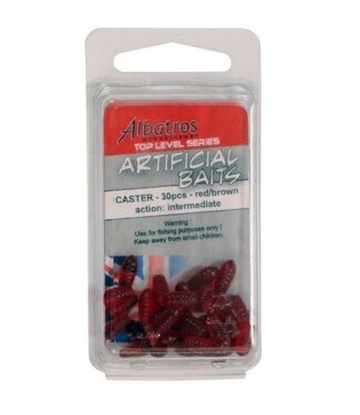 Albatros Artificial Baits Soft Casters Red/Brown (30 pcs)