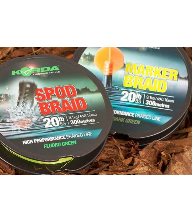 Korda Spod Braid -Fluoro Green (300m) 20lb - 9.1kg - 0.16mm