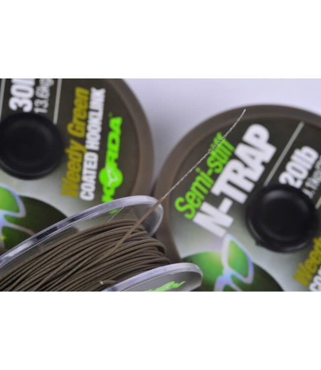 Korda N-Trap Semi-Stiff coated Hooklink Weedy Green (20m)