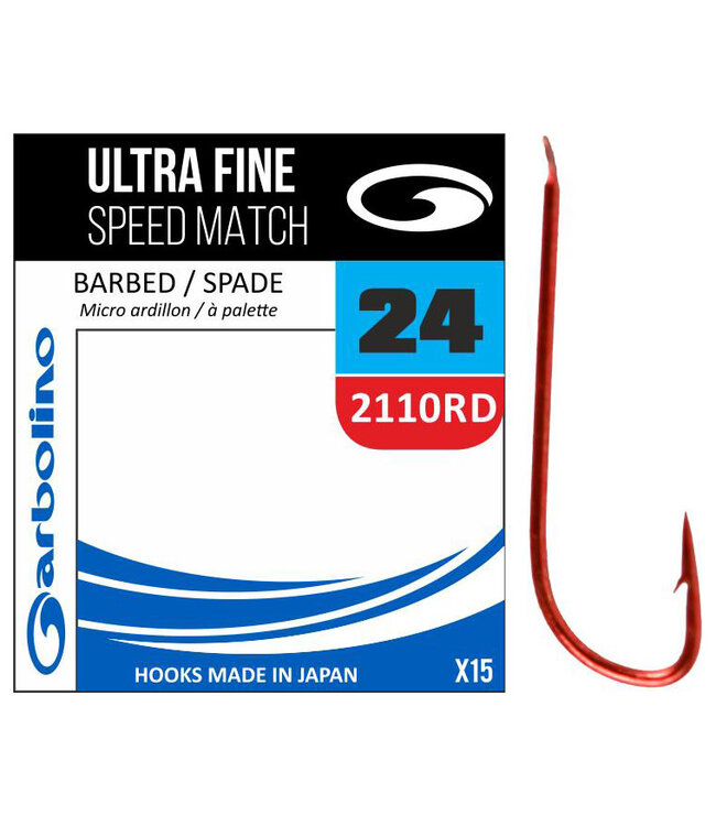 Garbolino Ultra Fine Speed Match Red Barbed - Spade 2110RD (15 pcs)