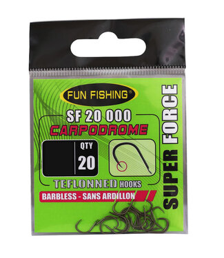 Fun Fishing Haken SF 20 000 Carpodrome Palette & Barbless (20 pcs)