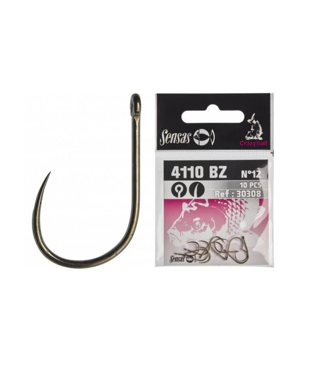 Sensas Haken Crazy Bait Barbless-Eyed 4110 BZ (10 pcs)