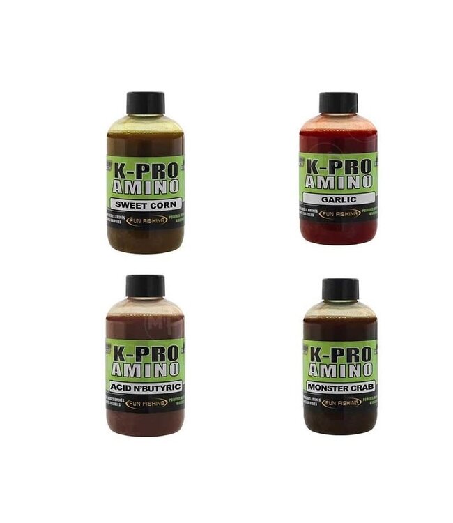 Fun Fishing Liquid K-Pro Amino – Dickflüssiger Amino Booster für Pellets, Teig und Groundbait in 4 Sorten