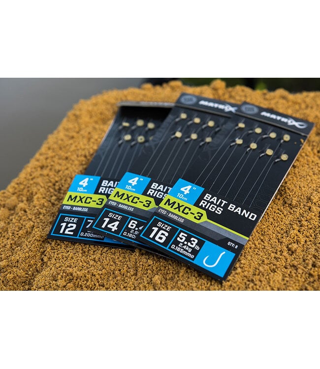 Matrix Bas Ligne MXC-3 Bait Band Rigs 4” (10cm) Eyed - Barbless