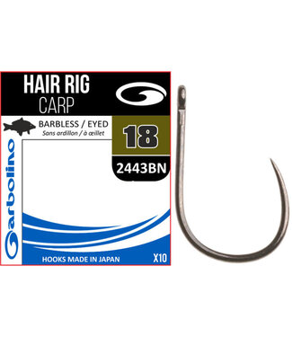 Garbolino Hair Rig Carp Barbless-Eyed (10 pcs)
