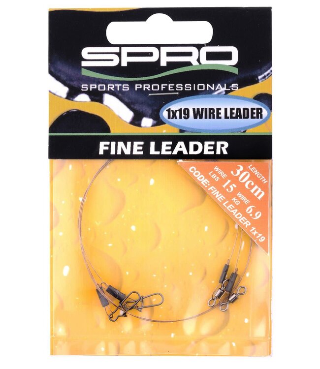 Spro Non Revêtu 1x19 Bas De Ligne En Acier (2 pcs)