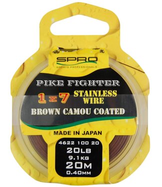 Spro Pike Fighter 1x7 Stainless Wire Brown Camou Coated (20m)