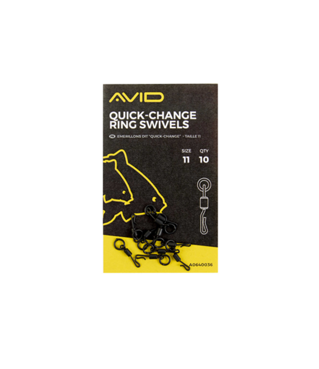 Avid Carp Outline Emerillons Changement Rapide 10pcs Taille 11