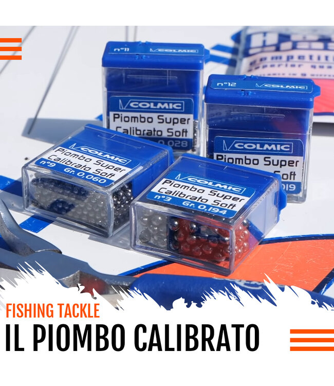 Colmic Piombo Super Calibrato Soft – super gecentreerde ronde loodjes in dispenser (30 g) – maten nr 14 t/m nr 1/0