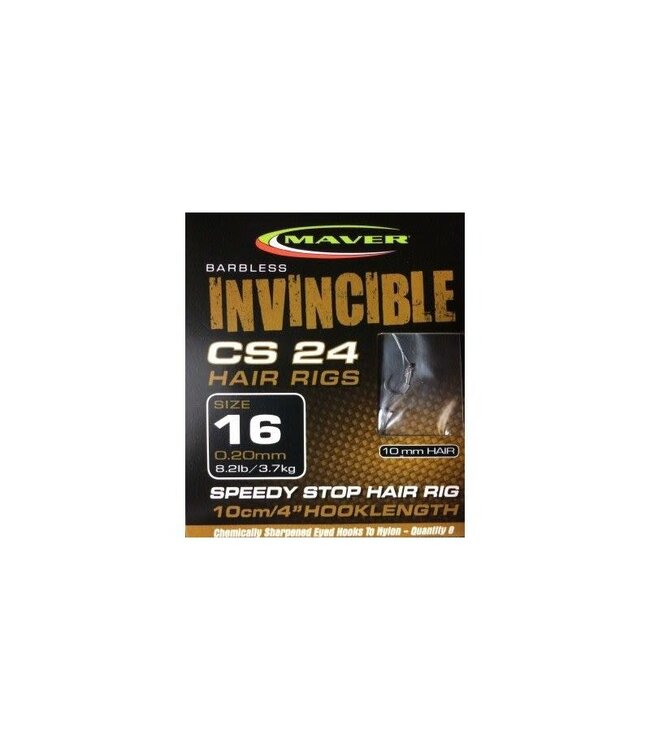 Maver Invincible CS 24 Speedy Stop Hair Rigs Barbless 8pcs