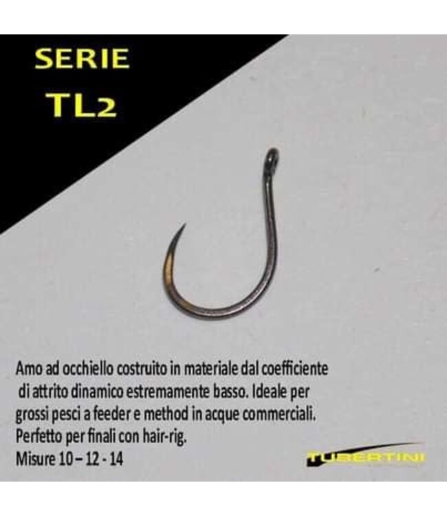 Tubertini TL-2 Eyed Barbless 12pcs – Hameçon Sans Ardillon à Œillet pour Feeder, Method Feeder, Hair-Rig et Gros Poissons