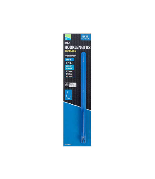 Preston Onderlijn SFL-B 15cm Barbless (8pcs)