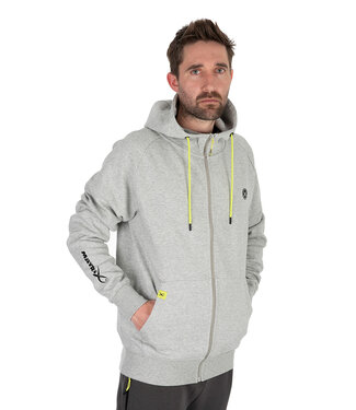 Matrix Black Edition Full Zip Hoody Grey Marl-Lime