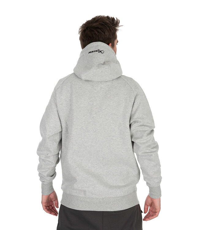 Matrix Black Edition Full Zip Hoody Grey Marl-Lime