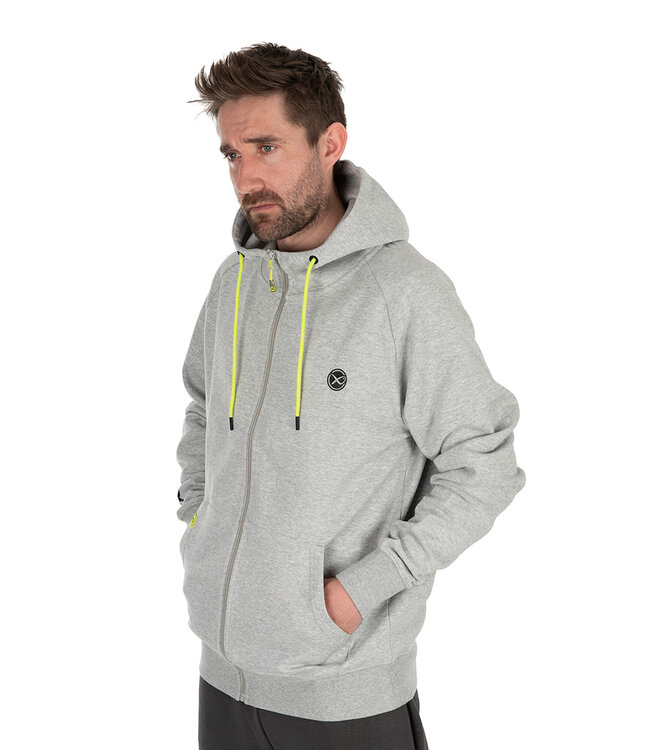 Matrix Black Edition Full Zip Hoody Grey Marl-Lime