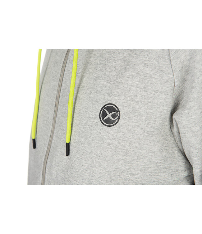 Matrix Black Edition Full Zip Hoody Grey Marl-Lime