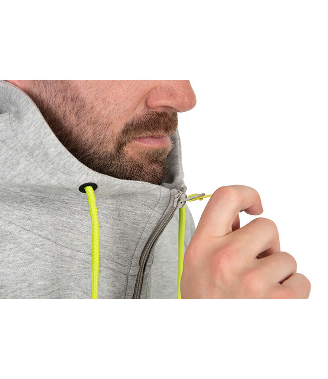 Matrix Black Edition Full Zip Hoody Grey Marl-Lime