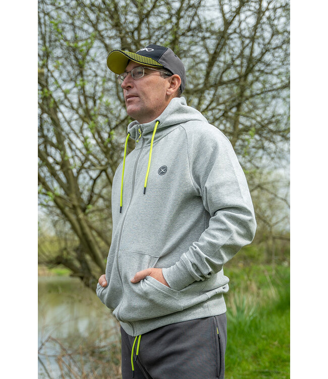 Matrix Black Edition Full Zip Hoody Grey Marl-Lime